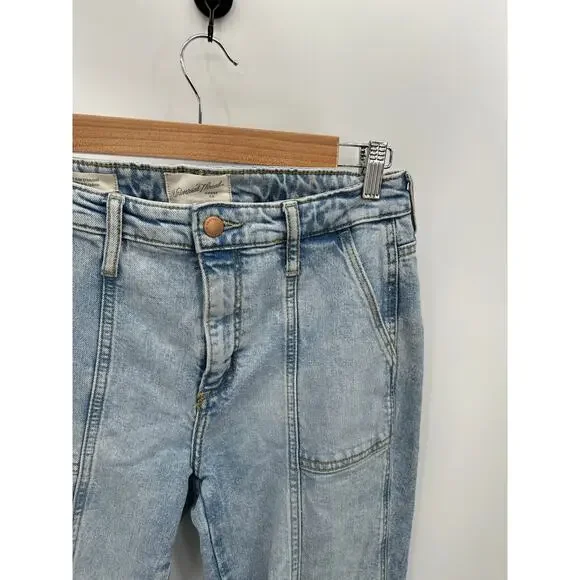 Universal Thread Jeans Women 4/27 Blue Light Wash Denim High Rise Slim Straight - Picture 4 of 9